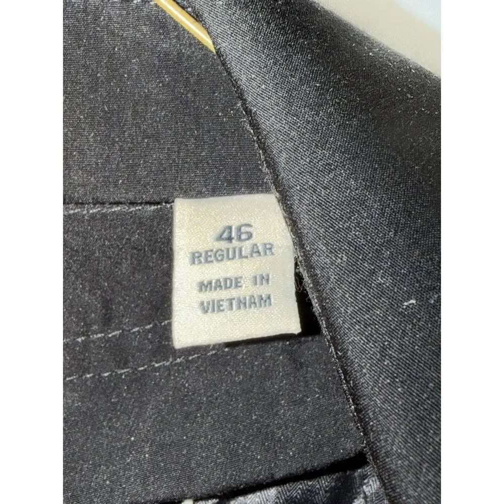 Joseph Abboud Black Quilted Lined Trench Car Coat Size 46R